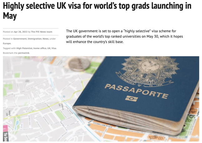 2022年英国推出高潜力人才签证！附：2022高潜力人才签证